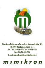 MIMIKRON Elektronikus Tervez� �s Automatiz�l�si Kft.